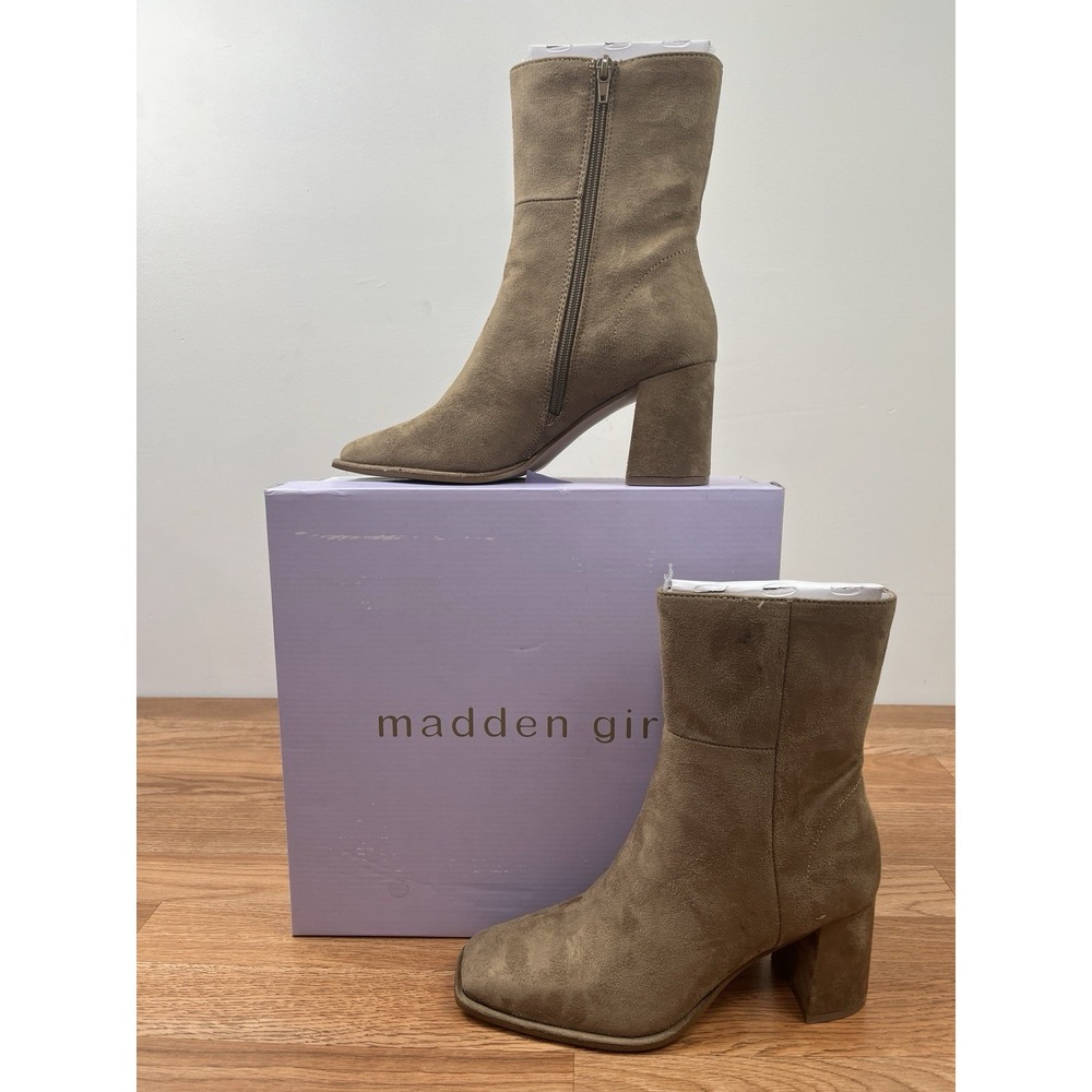 Madden Girl Monica Ankle Boots in Light Taupe Women's Size 8 Zip NEW